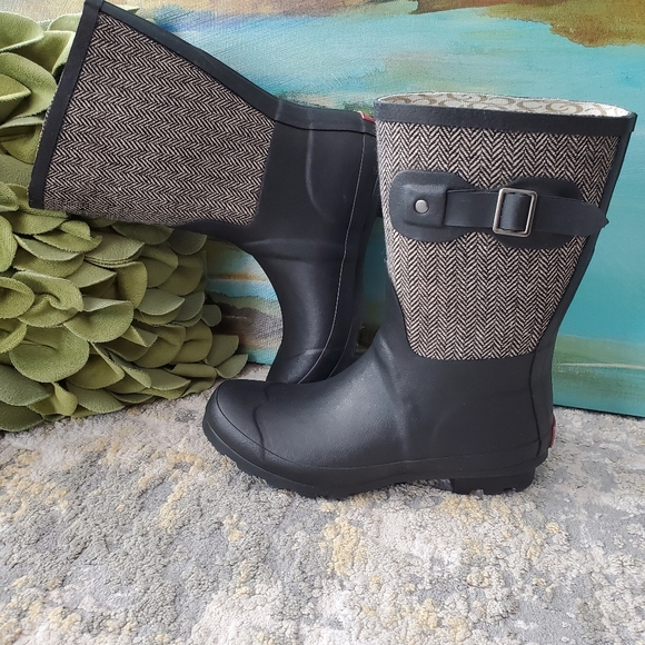 Chooka Mid Calf Racer Herringbone Waterproof Rain - Picture 4 of 14
